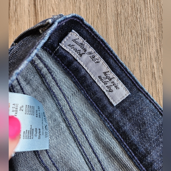 Citizens of Humanity Stretch High Rise  Wide Leg Dark Denim Jeans - Picture 6 of 11